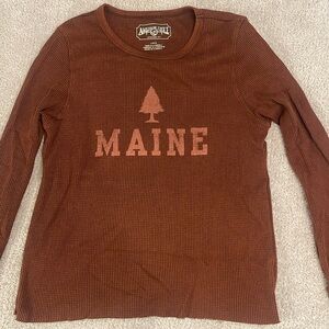 American Eagle Women's Long Sleeve Maine Thermal Shirt Large